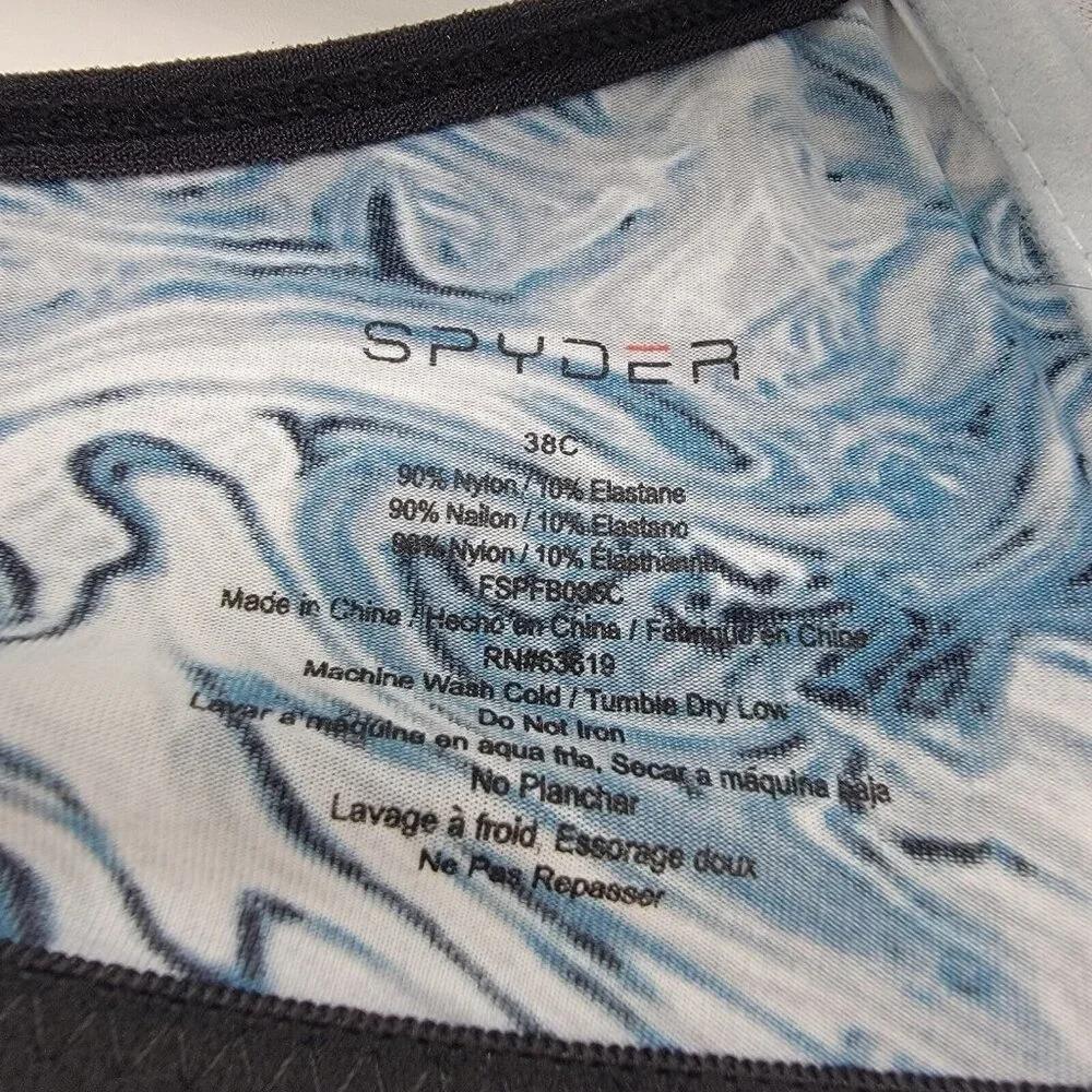 SPYDER Bra Lightly Padded Comfort Swirl Pattern Women's‎ Sports Active Bra 38C